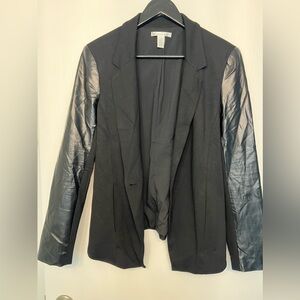 Kenneth Cole Women’s Jersey & Faux Leather Blazer